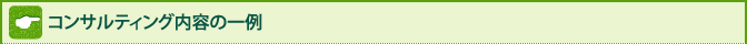 コンサルティング内容の一例